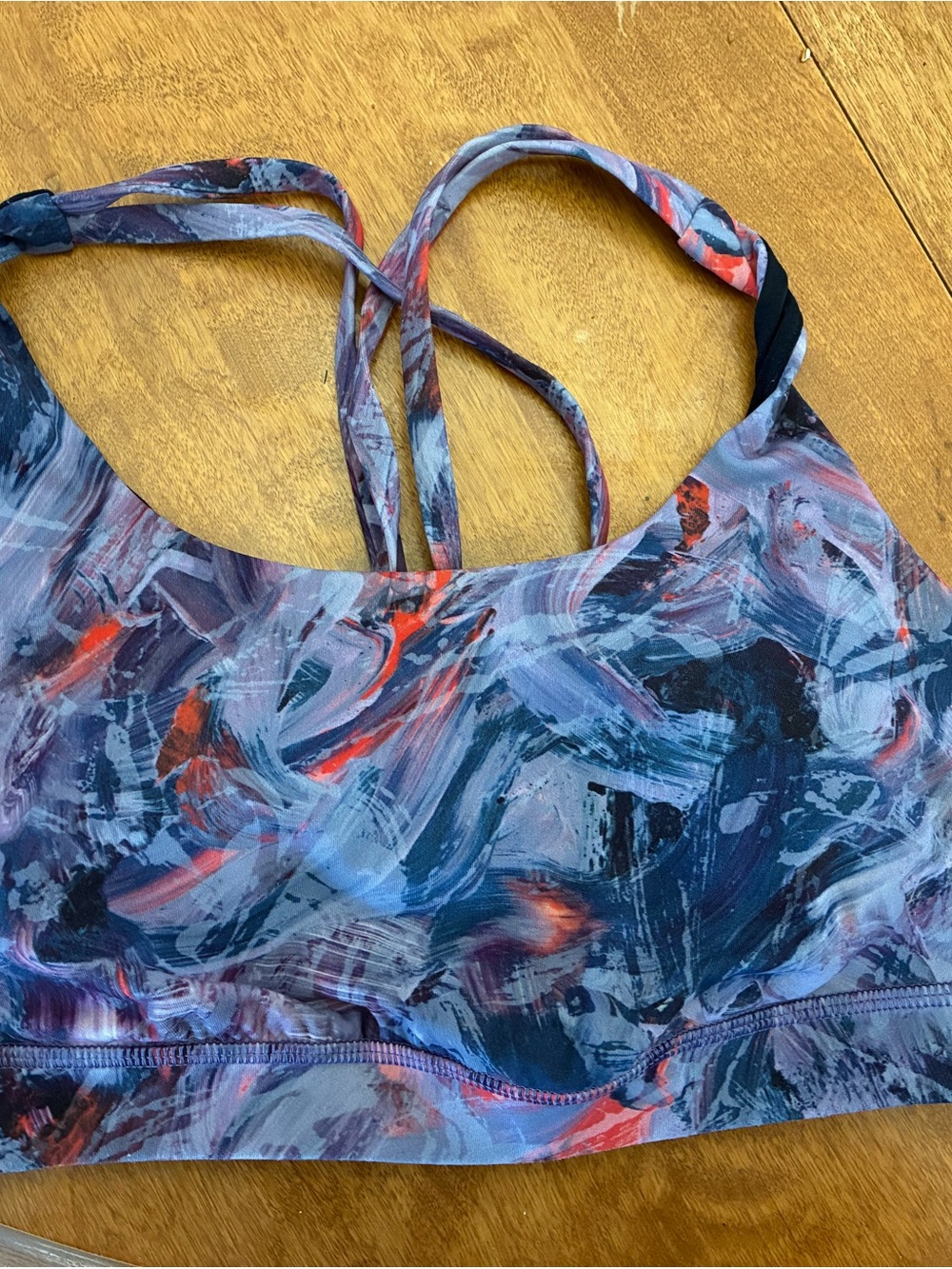lululemon athletica Painted Swirl Strappy Sports Bra - Blue & Red